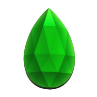 Gems 40 X 24mm Teardrop Faceted Jewel Green
