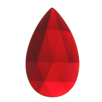 Gems 40 x 24mm Teardrop Faceted Jewel Red