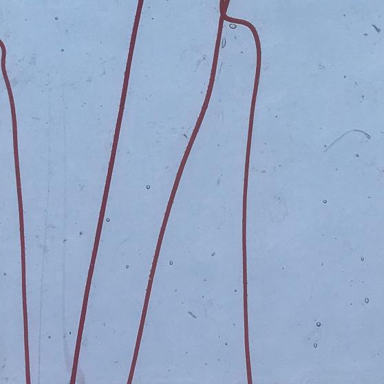 Bullseye Glass 4154-00F Disc Electric Orange Streamers on Clear SQFT Listing