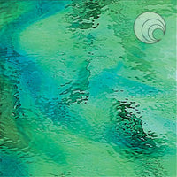 Oceanside Glass 423-1W-F 11x24 Pale Green/Aqua Blue Waterglass Fusible quarter stock sheet