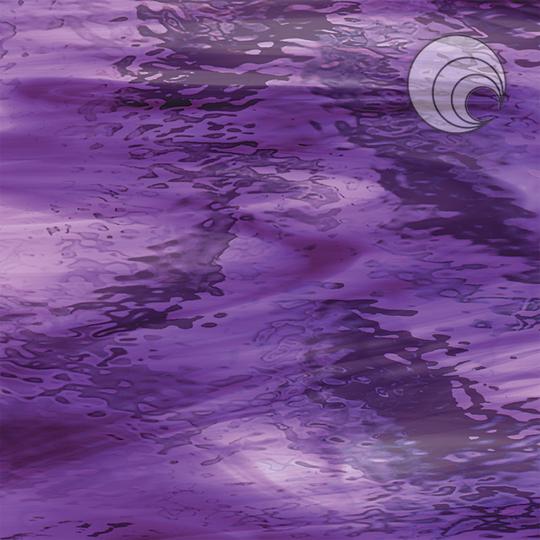 Oceanside Glass 444-1W-F 11x24 Deep Violet/ Pale Purple Waterglass Fusible quarter stock sheet