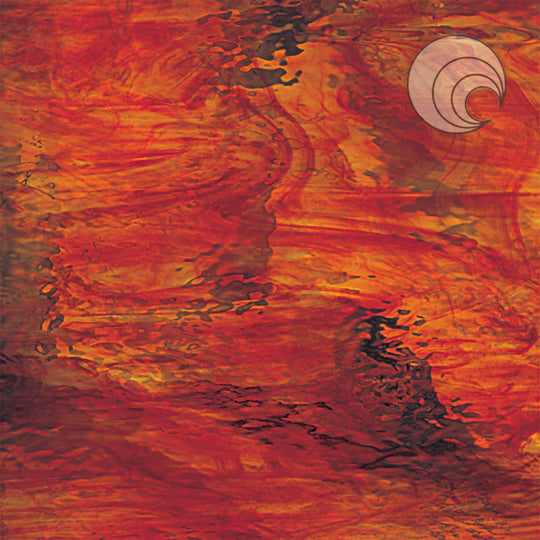 Oceanside Glass 451-20W-F 11x24 Ruby Red/Amber Waterglass quarter stock sheet