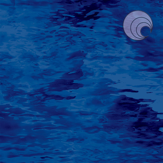 Oceanside Glass 538-6W-F 11x24 Navy Blue Waterglass quarter stock sheet