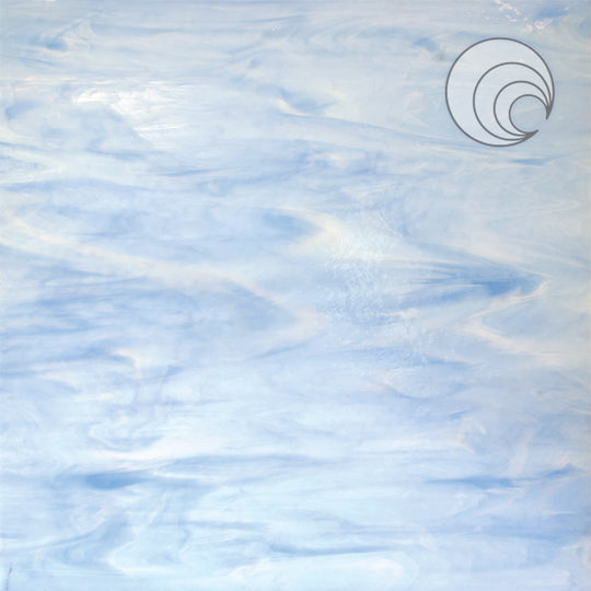 Oceanside Glass 603-81CC-F 24x24 Blue Skies Pearl Opal half stock sheet