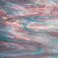 Oceanside Glass 6034-83CC-F 12x24 Aqua-Rose Pearl Opal quarter stock sheet