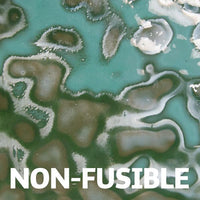 Bullseye Glass 6045-00N 10x17.5 Patina Green Mottle quarter stock sheet