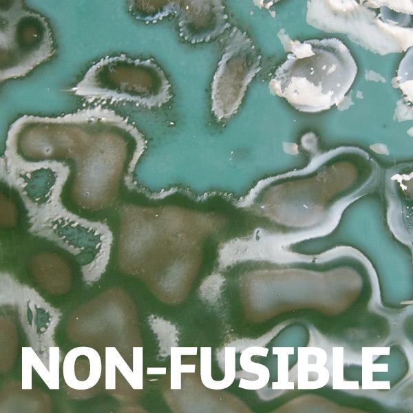 Bullseye Glass 6045-00N 10x17.5 Patina Green Mottle quarter stock sheet