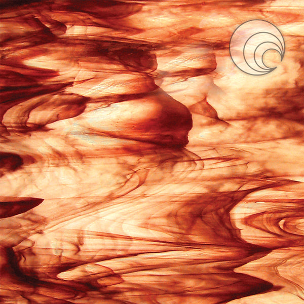 Oceanside Glass 605-85CC-F 12x24 Sierra Red Pearl Opal quarter stock sheet