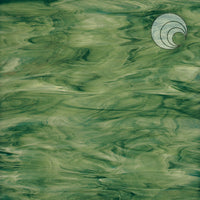 Oceanside Glass 622-7S-F 12x12 Lime ; Olive/White "Forsest Green" eighth stock sheet