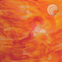 Oceanside Glass 675-5S-F 12x24 White/Orange-Red quarter stock sheet