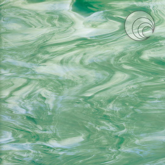 Oceanside Glass 828-72S-F 12x24 Seafoam Green/White quarter stock sheet