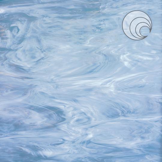 Oceanside Glass 838-72S-F 24x48 Colonial Blue/ White Fusible full stock sheet