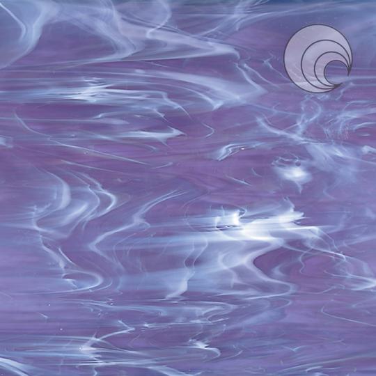 Oceanside Glass 843-92S-F 12x24 Light Grape/ White Wispy Fusible quarter stock sheet