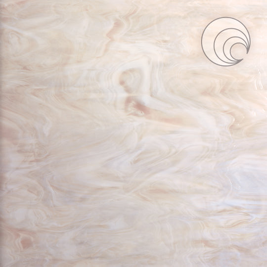 Oceanside Glass 891-61S-F 24x24 White/Pink Champagne half stock sheet