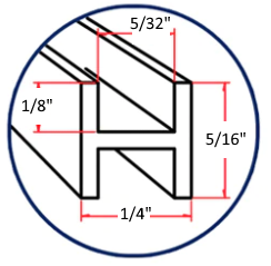 Lead Came H-Channel Flat Cascade (FH-28 4%) 5/16" Singles