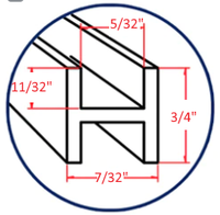 Lead Came H-Channel Flat Cascade (FH-12) 3/4" Singles