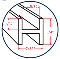 Lead Came H-Channel Flat Cascade (FH-12) 3/4" Singles