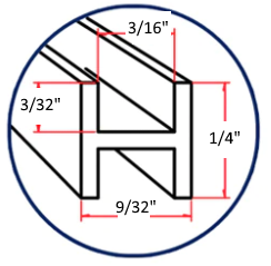 Lead Came H-Channel Flat Cascade (FH-50) 1/4" Singles