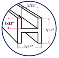 Lead Came H-Channel Flat Cascade (FH-61) 7/32" Singles