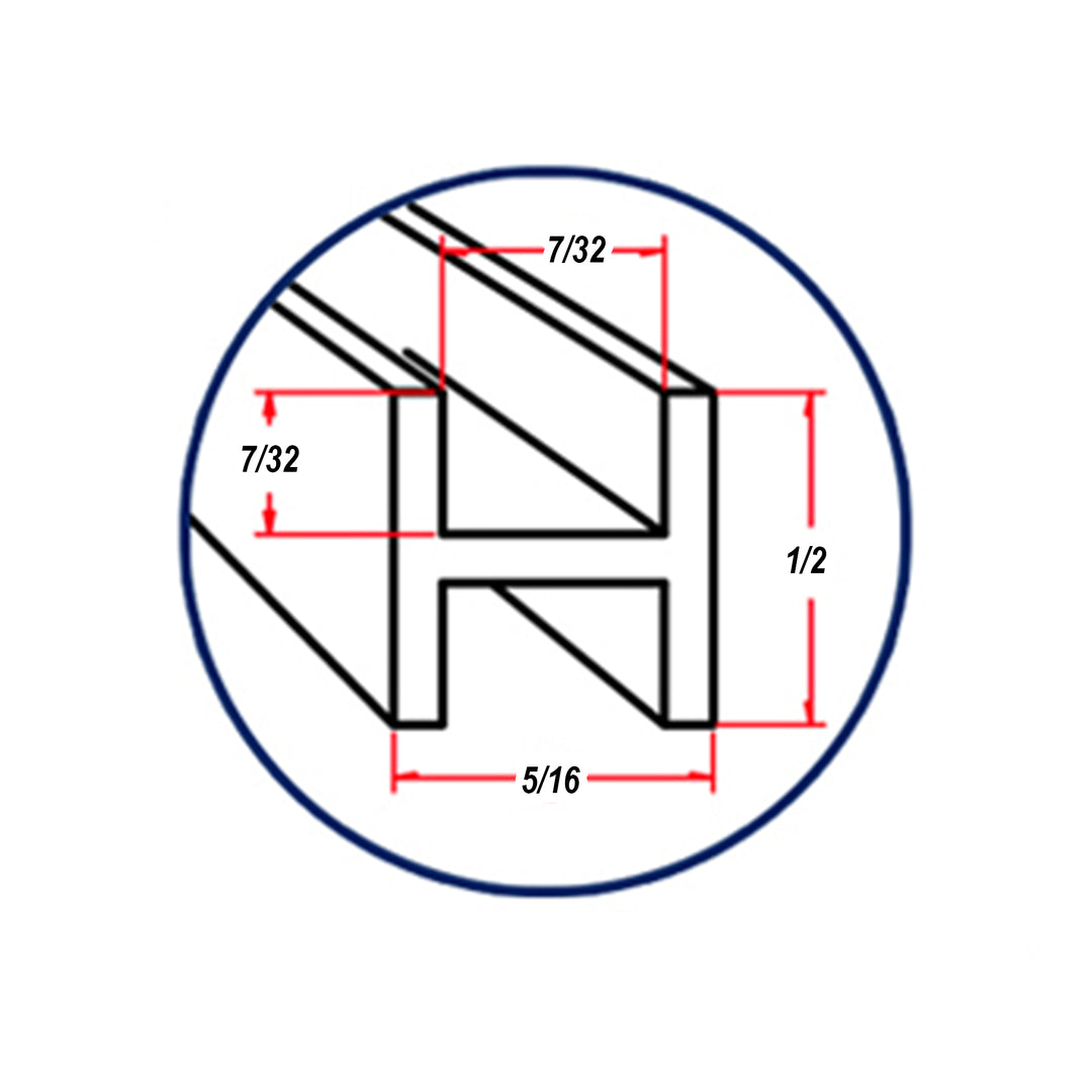 Lead Came H-Channel Flat Cascade (FH-69E)  1/2" Singles