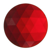 Gems 20mm Round Faceted Jewel Red