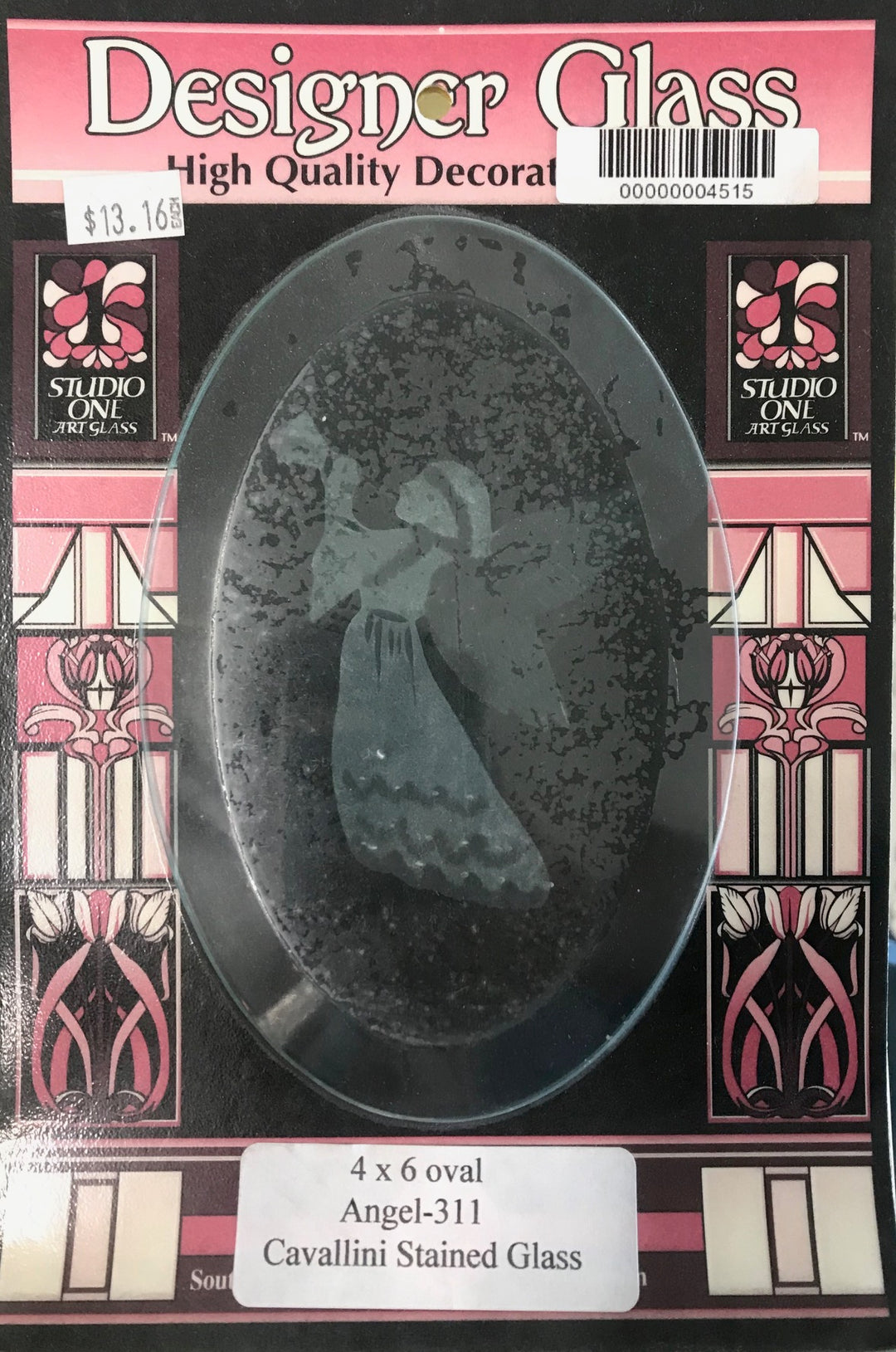 Engraved Bevels Angel Engraved Glass Bevel Disc