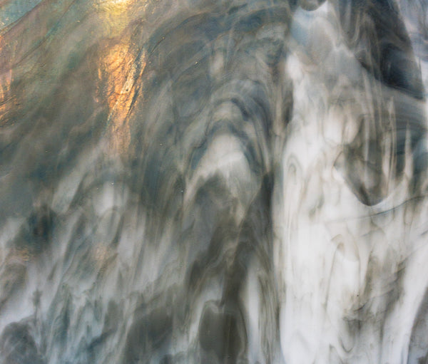 Kokomo Glass 1075ML 32x16 Green/Gray Clear Medium Light half stock sheet