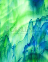 Kokomo Glass 142 16x21 Blue/Green/White quarter stock sheet