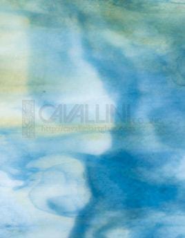 Kokomo Glass 14 32x21 Cream/Turquoise Wispy half stock sheet