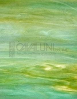 Kokomo Glass 205 32x21 Pale Amber/Pale Green/White half stock sheet