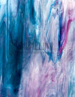 Kokomo Glass 4SPL-P 14x16 Peacock Blue/White/Clear/Pink Wispy sixth stock sheet