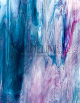 Kokomo Glass 4SPL-P-alt size 32x32 Peacock Blue/White/Clear/Pink Wispy full stock sheet