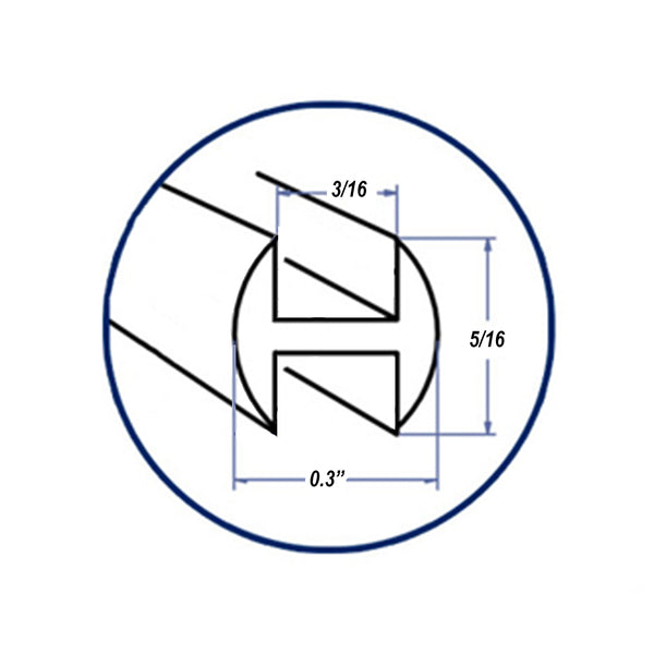 Lead Came H-Channel Round Mayco (Ph 306) 5/16" Singles