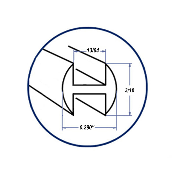 Lead Came H-Channel Round Mayco (Ph 311) 3/16" Singles