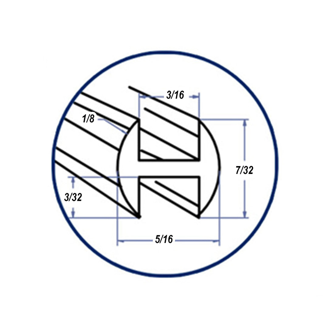Lead Came H-Channel Round Cascade (Rh-10 