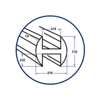 Lead Came H-Channel Round Cascade (Rh-10 #2)  7/32" Box (52) 45Lbs