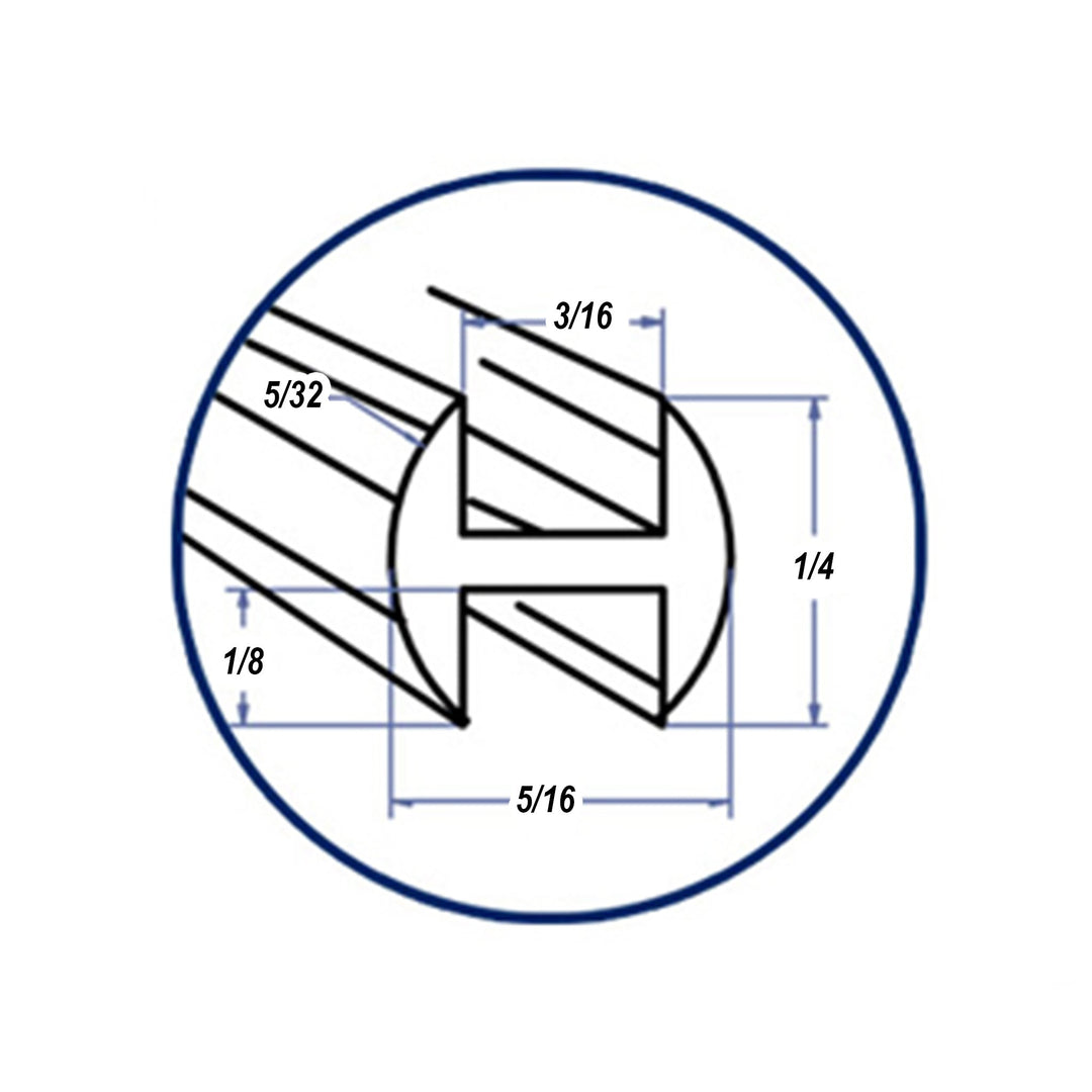 Lead Came H-Channel Round Cascade (Rh-7) (