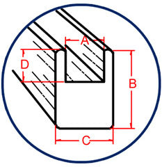 Lead Came U-Channel Square Cascade (SU-500) 1/2"  Box (19) 45lb box NO OTHER DISCOUNTS