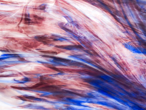 Wissmach Glass VM238 35.5x42 Blue/White/Purple Mottle full stock sheet