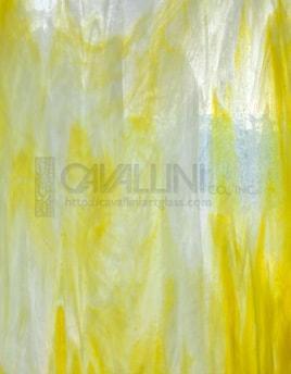 Wissmach Glass WO-02 16x21 White/Yellow Wispy quarter stock sheet