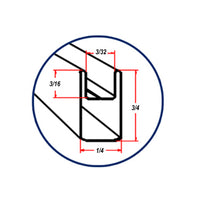 Zinc Cascade ZB-750 SP 3/4" U Zinc Border Singles