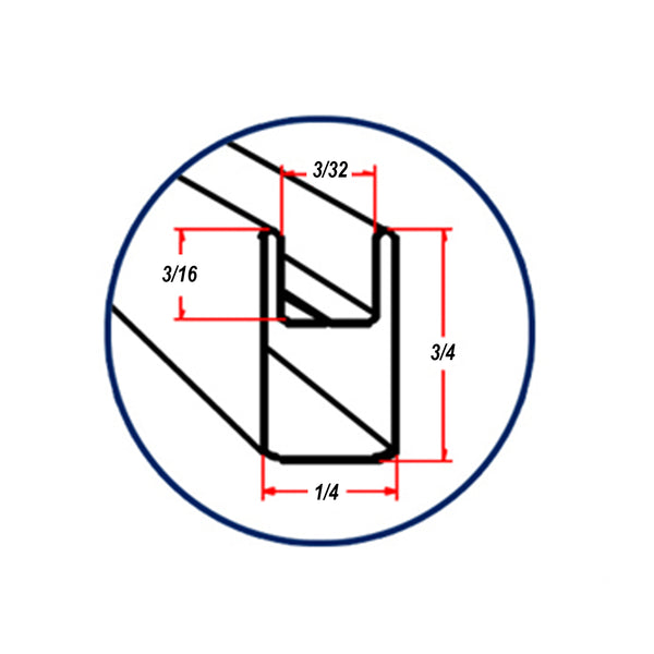 Zinc Cascade ZB-750 SP 3/4" U Zinc Border Singles