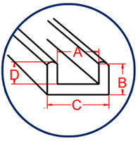 Lead Came U-Channel Square Cascade SU-55 ( B-Face 1/4")  Full Box Lead Came (58)  45Lbs