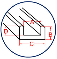 Lead Came U-Channel Square Cascade SU-55 ( B-Face 1/4")  Full Box Lead Came (58)  45Lbs