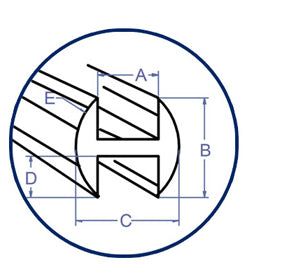 Lead Came H-Channel Round Cascade (Rh-22) 7/32" Box (99) 45Lbs