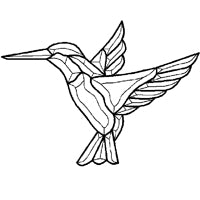BEVEL CLUSTER HUMMINGBIRD 8 1/8" X 5 7/8" 20 PCS