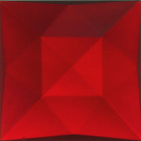 Gems 25mm Square Faceted Jewel Red
