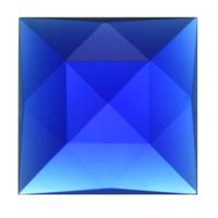 Gems 18mm Square Faceted Jewel Dark Blue