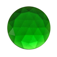 Gems 15mm Round Faceted Jewel Green