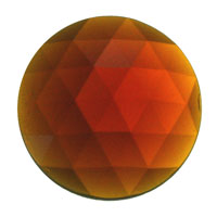Gems 20mm Round Faceted Jewel Dark Amber